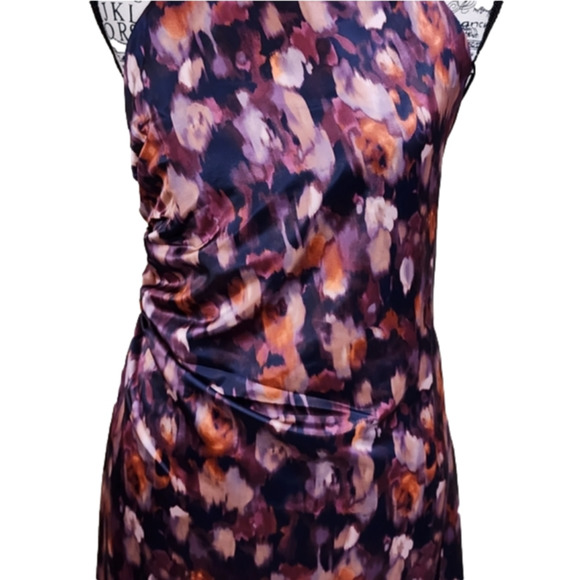 Jason Wu floral flattering‎ ruched watercolor midi dress size small new!!! - Picture 2 of 8